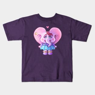 Lovely Elephant Fila Kids T-Shirt